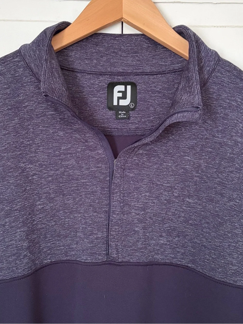 Footjoy Men’s Size L Long Sleeve 1/4 Zip Mock Neck Pullover Performance Sweater